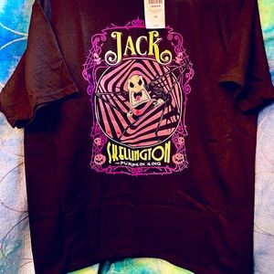 Tim Burton Jack Skellington T-Shirt (Black with pink/purple/green design)SIZE:XS